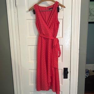 Tommy Hilfiger Pink MIDI Dress with belt tie, Size 12. Only worn once.